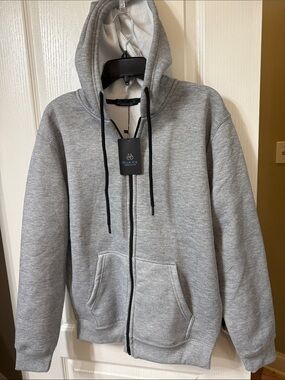 Blue Ice Men's Heather Gray Zip-Up Hoodie Sweater